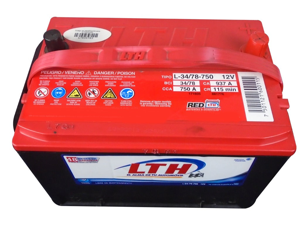 BATERIA LTH L-34/78-750 4 POSTES 12V ACUMULADOR PARA VEHICULOS LIVIANOS (120A)