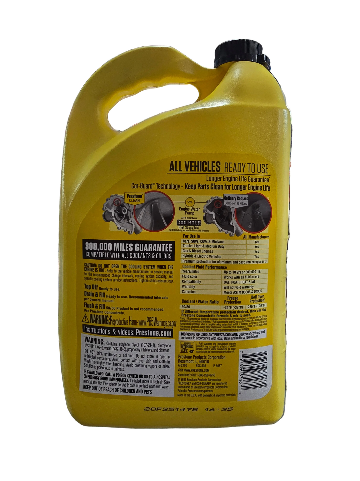 COOLANT PRESTONE REFRIGERANTE 50/50 LARGA DURACION