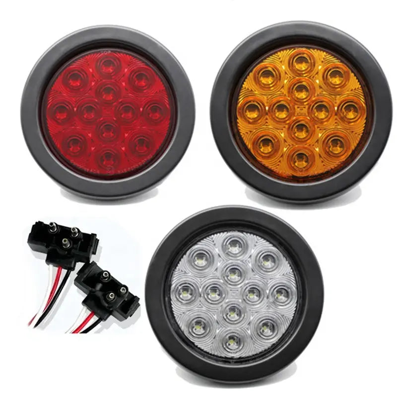 *L4* STOP ROJO REDONDO COMPLETO 10 LED 4" 12/24V - PARA CAMIONESKTC