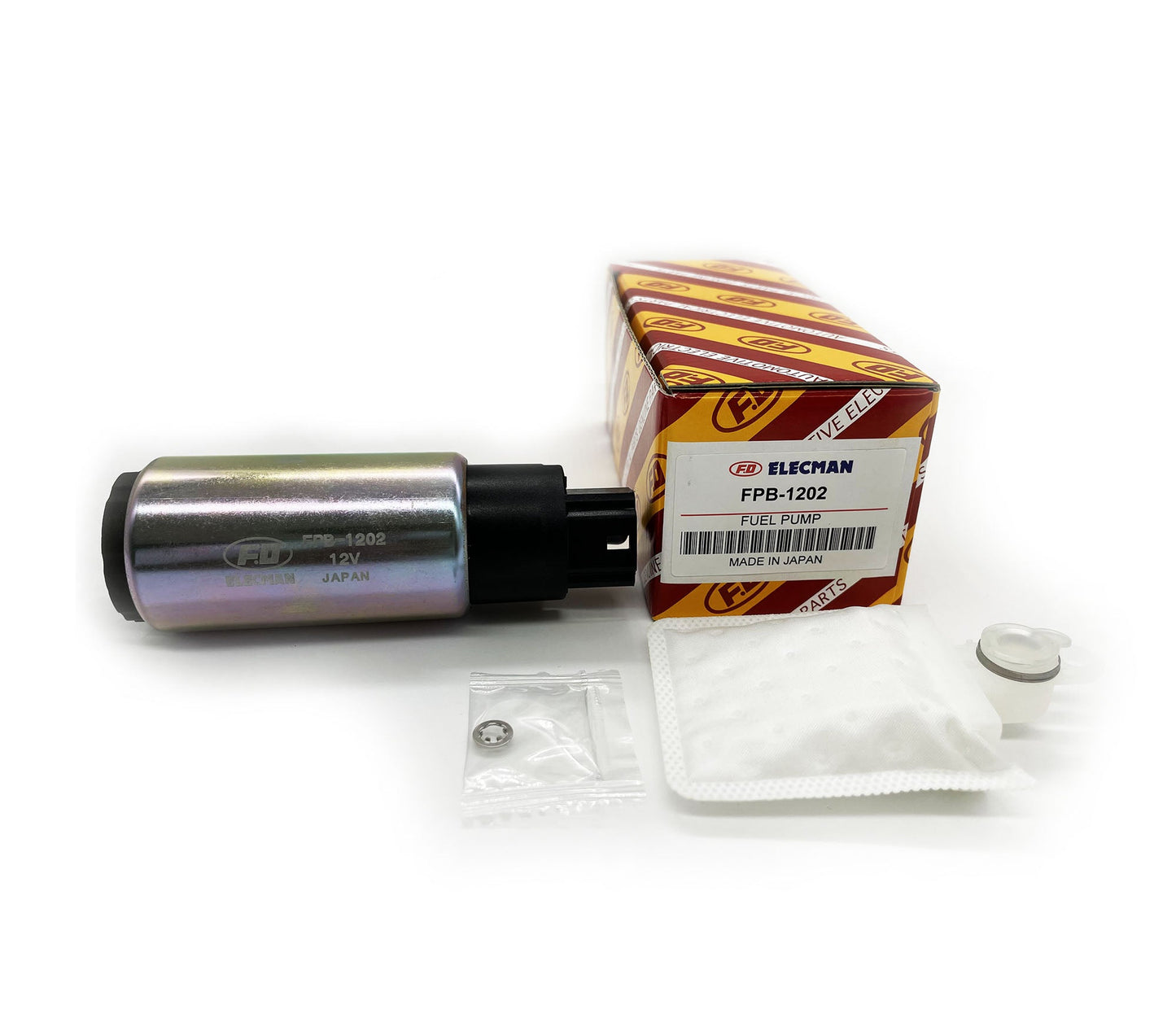 FP-4006-JP (FD ELECMAN) BOMBA PARA COMBUSTIBLE PIN GRUESO 12V 3.0BAR 5.5A 100LPH / 4 Y 6 CILINDROS