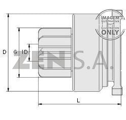 ZNP-18558 (ZNP-216) BÉNDIX PARA MAZDA; № DIENTES: T 12, DIÁ.E PIÑÓN: G 37.8, LONG. 47; UTILIZADO EN: MAZDA, NISSAN, FORD RANGER 2.5D