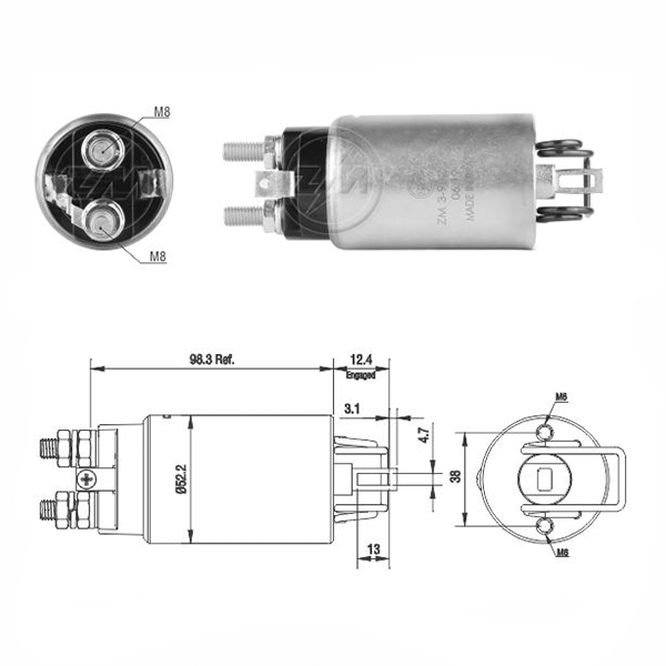 *M4* SELENOIDE 24V ISUZU NPR 66-8179-C(PREMIUN) LARGO 66 3.2L 4HG1/4.3L MOTOR Z24 81-86