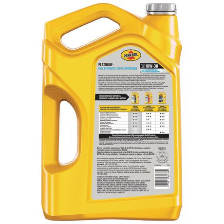 GARRAFA PENNZOIL PLATINUM FULL SYNTHETIC SAE 10W-30 - 5 QT