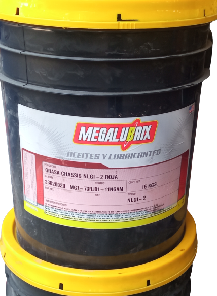 CUBETA (MEGALUBRIX) GRASA CHASIS ROJA NLGI-2 (16KG)