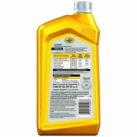 PENNZOIL PLATINUM FULL SYNTHETIC SAE 5W-20 - 1 QT