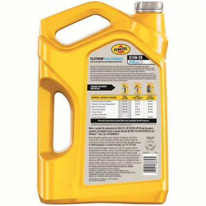 GARRAFA PENNZOIL PLATINUM FULL SYNTHETIC SAE 5W-20 - 5 QT