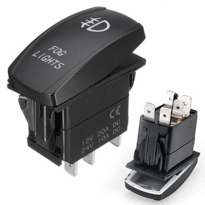 *L5* SWITCH INTERRUPTOR 12-24V 5 PINES ON/ OFF LUZ LASER AZUL PILOT