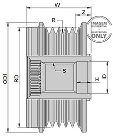 ZNP-28786 TENSOR DE DISTRIBUCION / POLEA  DE RUEDA LIBRE (OAP) PARA MOTOR (ALTERNADOR) LESTER 11354; SE UTILIZA EN: TOYOTA TACOMA