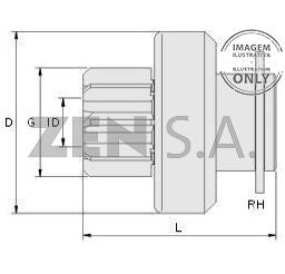 *D2* BENDIX ZEN SD-1048-BR DAEWOO; 8 DIENTES, PIÑÓN D.E G 28.2; PARA KIA RIO, SPECTRA; GM / CHEVROLET