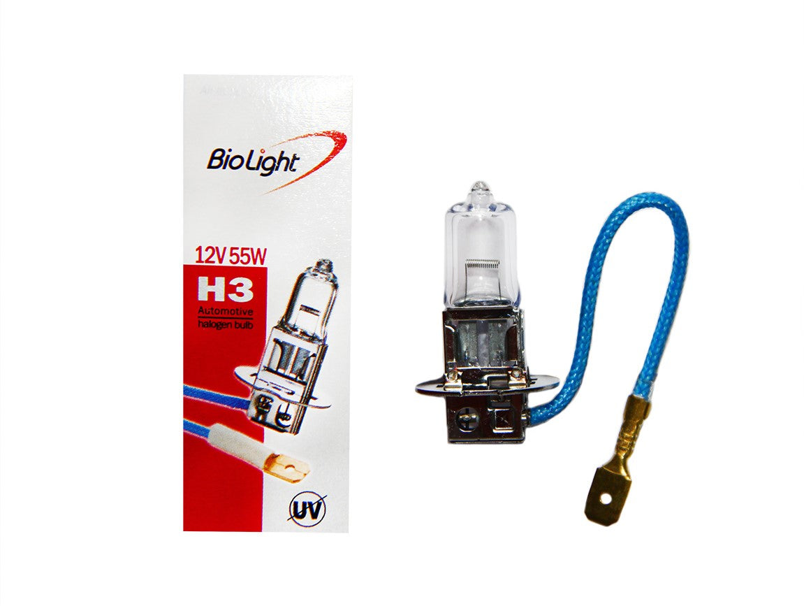 *J5* H3 BUJIA O BOMBILLO HALOGENA (CLARA) 12V / 55W BIOLIGHT KOREA