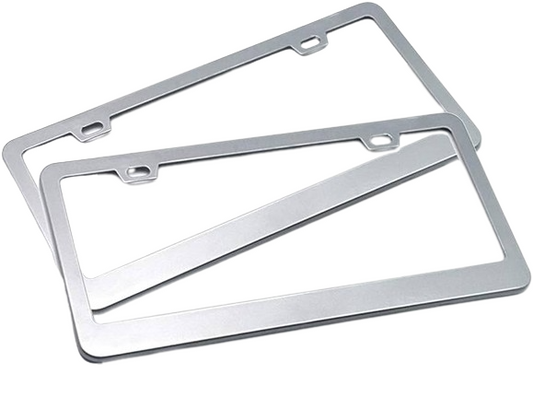MARCO PARA PLACA O PORTAPLACA LISA 100G ACERO INOXIDABLE