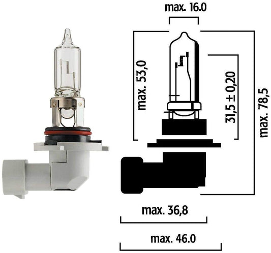 HB3 12V (9105) FLOSSE BOMBILLA HALÓGENA PARA FAROS DELANTEROS - 100 WATTS