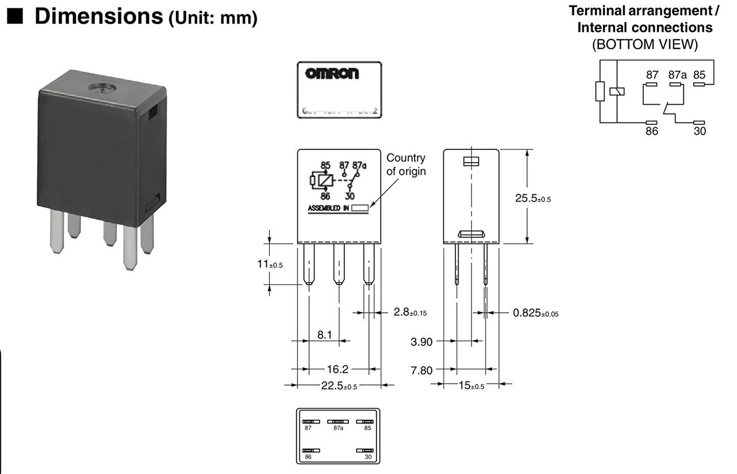 *S10* RELAY 5P 12V 10A (21911C) DE ALIMENTACION GM CHEVROLET BLAZER S10 PONTIAC