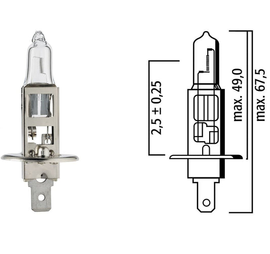 *J5* BUJIA 3021 (FLOSSER H1) HALÓGENA PARA FAROS - 12V 55 WATTS P14,5s