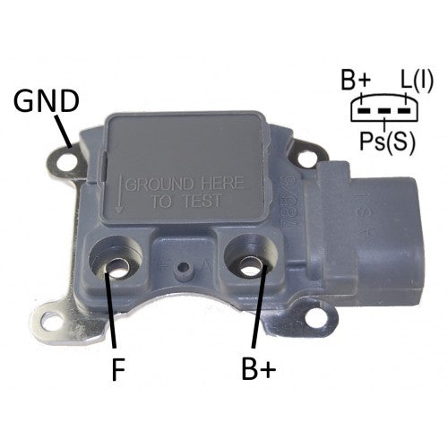 GR786 12V (REGITAR) REGULADOR DE VOLTAJE; APLICACION (MOTOR-ALTERNADOR): FORD 3G SERIES IR/IF; VEHICULOS: FORD, MAZDA