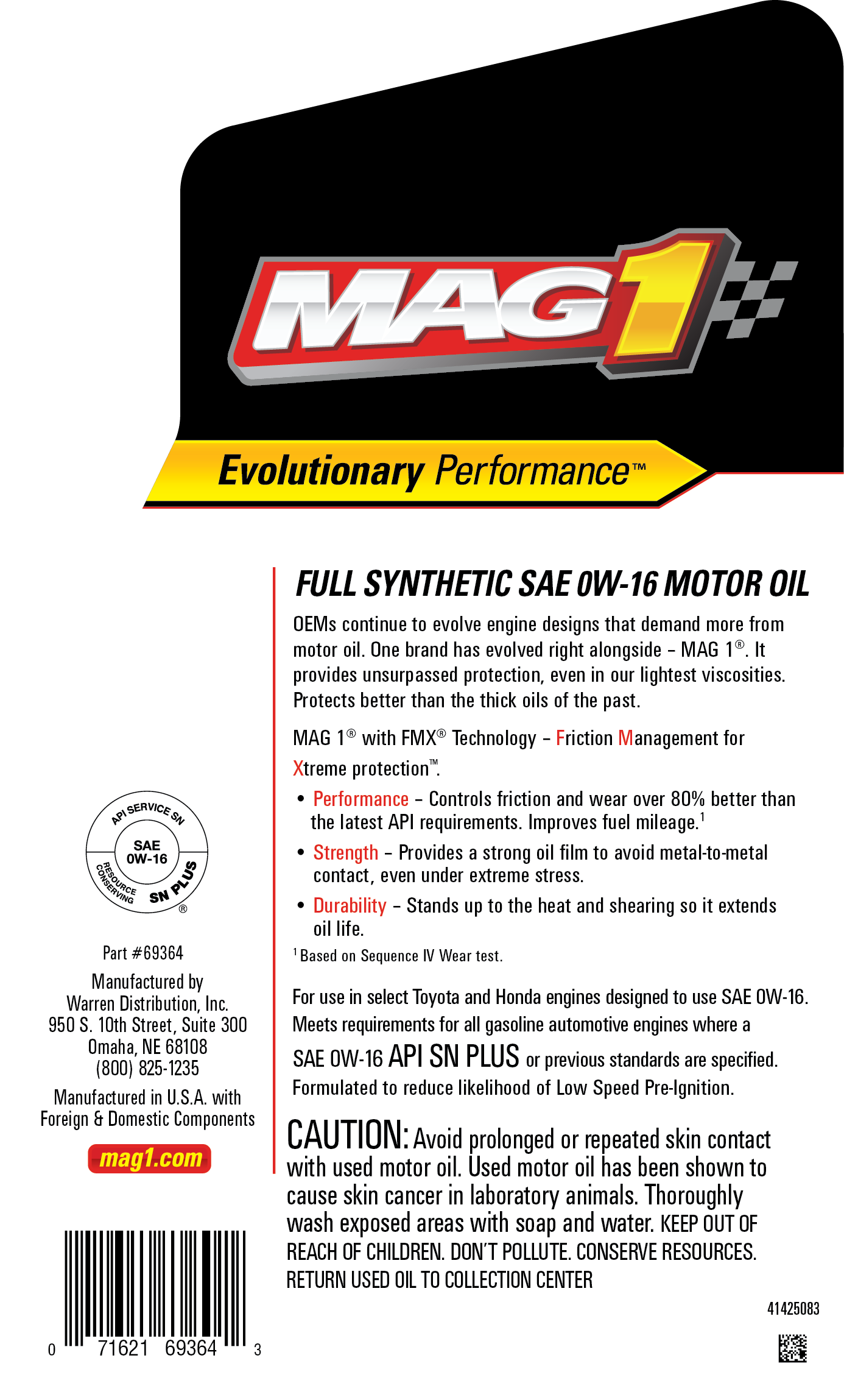 MAG1 ACEITE DE MOTOR COMPLETAMENTE SINTÉTICO