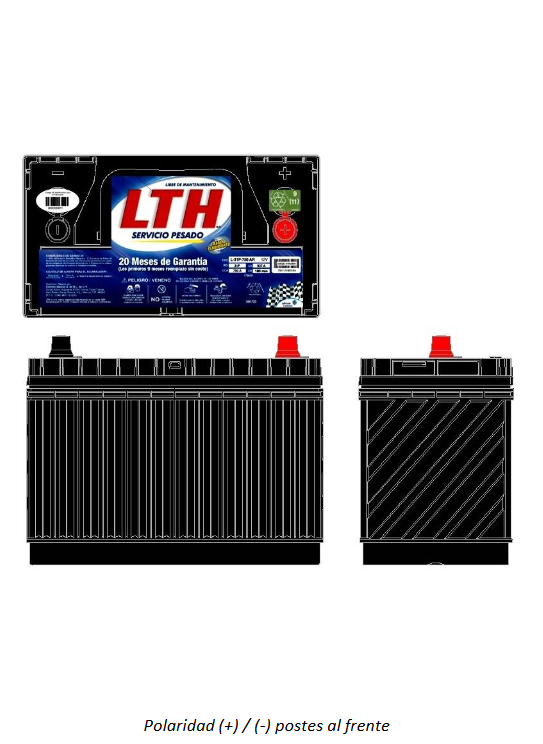 BATERIA LTH L-31P-750 12V ACUMULADOR PARA CAMIONES TIPO ISUZU NPR/NQR (130A)