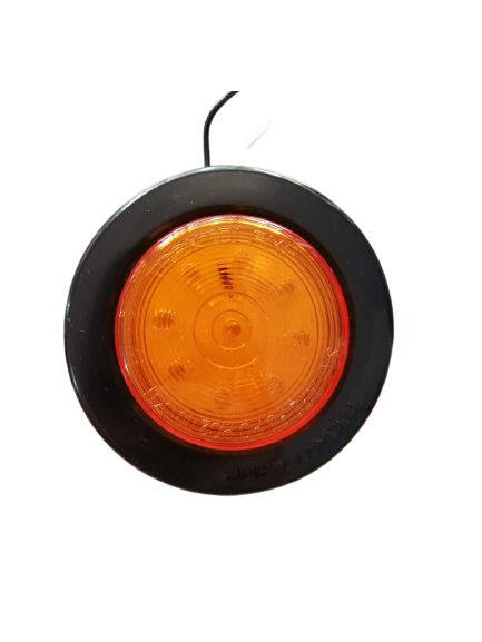 TRAKTOLAMP 8090A 12/24V; LUZ INDICADORA LED ÁMBAR (NARANJA) REDONDA DE 2.1/2" CON 9 BUJIAS / OJAL DE GOMA Y ENCHUFE DE 2 CLAVIJAS