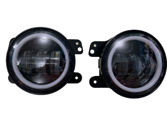 LWL015A-SET NEBLINERA / SET DE FOCOS LED REDONDO 4" 10-30V, 18W/3-LEDS, 3800L, JEEP/NISSAN FRONTIER 05-/FORD *OJO ANGEL