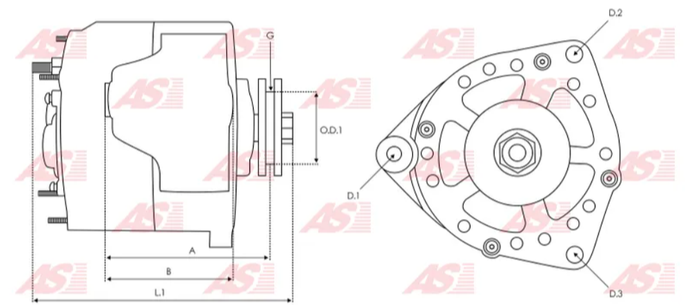 ALTERNADOR ALT017 WAI GLOBAL 12V/60AMP, POLEA 1V *ALT042 NUEVO EXC CONECTOR OVALADO; COMPATIBLE CON: TOYOTA 22R/4RUNNER/COROLLA 12V