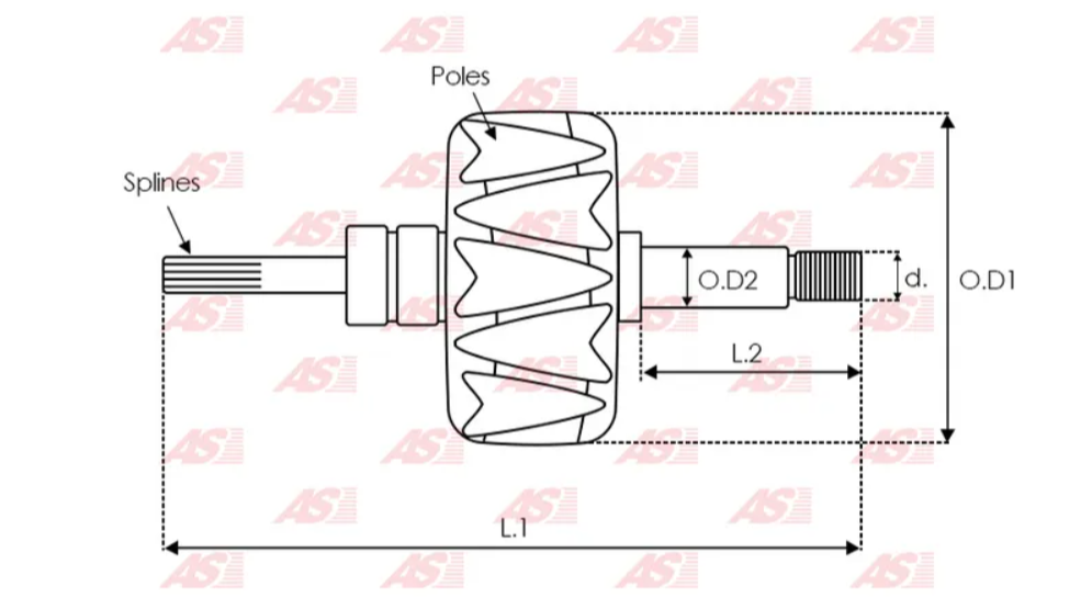 *M3*  MASA ALTERNADOR ROT-4801 TOYOTA 22R, TACOMA(KO)  12V/80A