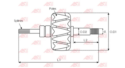 *M3*  MASA ALTERNADOR ROT-4801 TOYOTA 22R, TACOMA(KO)  12V/80A