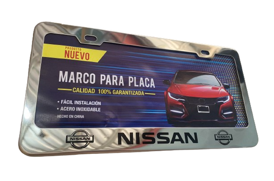 MARCO PARA PLACA O PORTAPLACA PARA NISSAN 100G ACERO INOXIDABLE