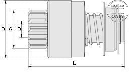 *D2* BÉNDIX ZNP-0809 PARA: DELCO 28MT; SPL-12, № DIENTES: T 9, DIÁ.E PIÑÓN: G 36.5, LONG. 85.5; UTILIZADO EN: MERCEDES BENZ OH1623, TCM AGR.